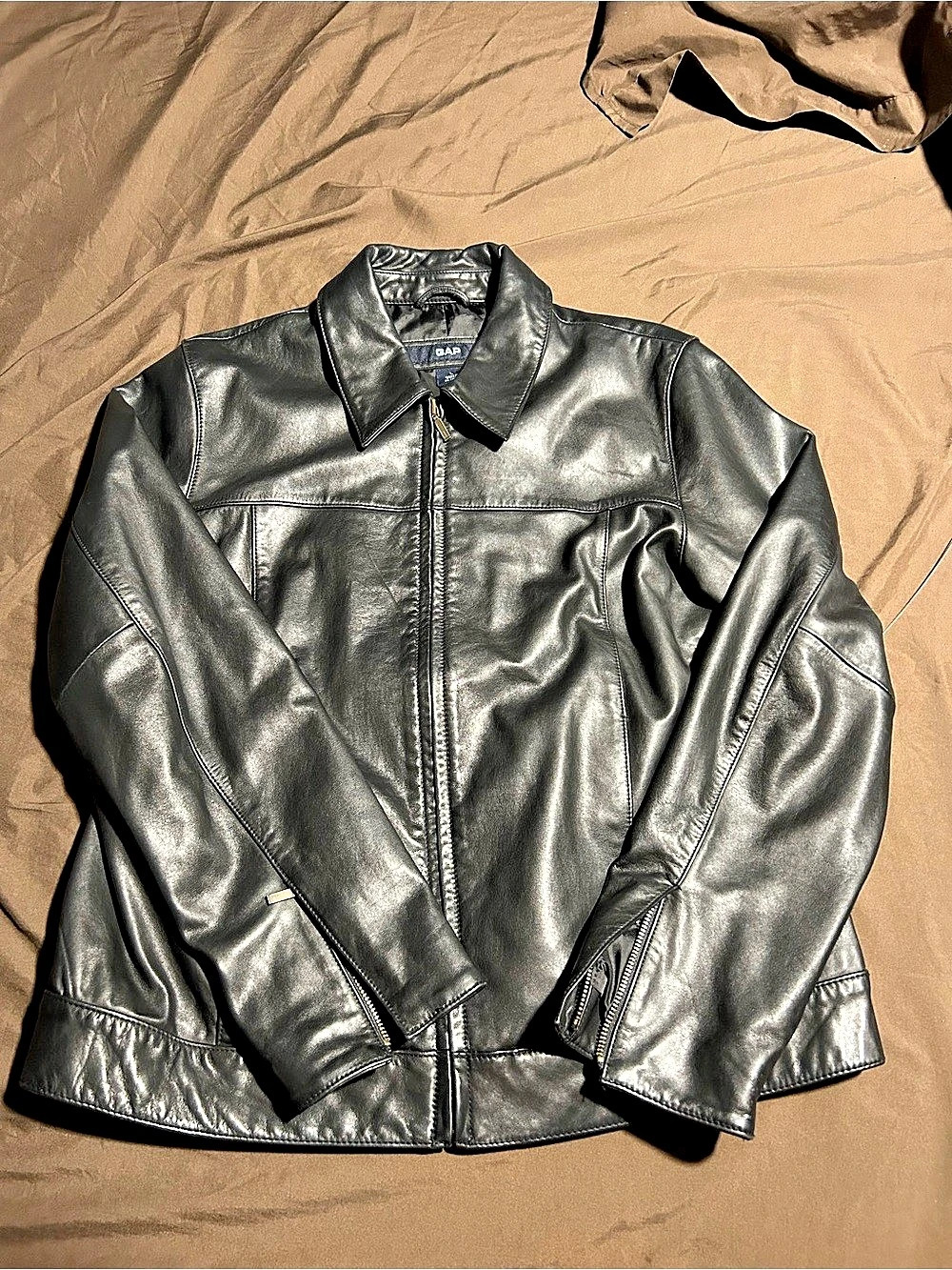 GAP Leather Jacket in Black Size Medium